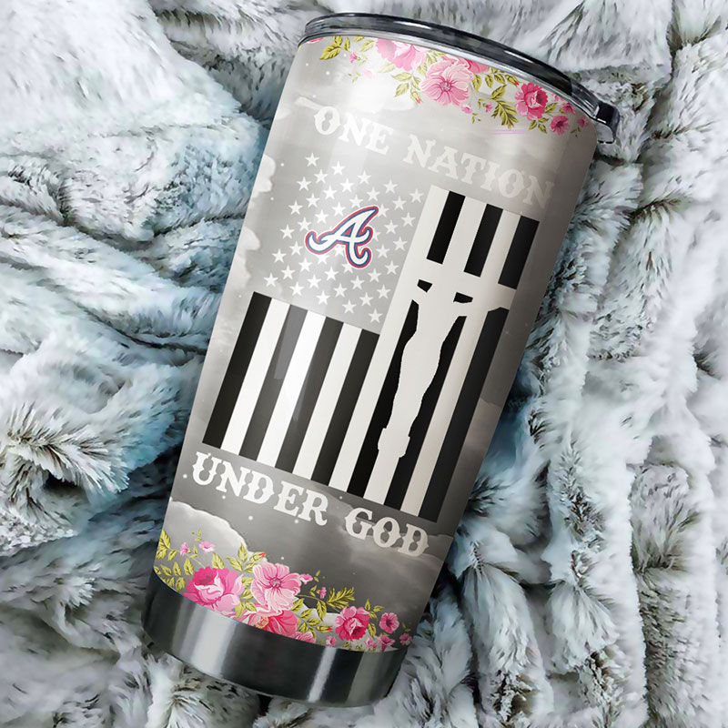 Atlanta Braves MLB Tumbler "One Nation Under God" Design for Baseball Fans with Custom MLB