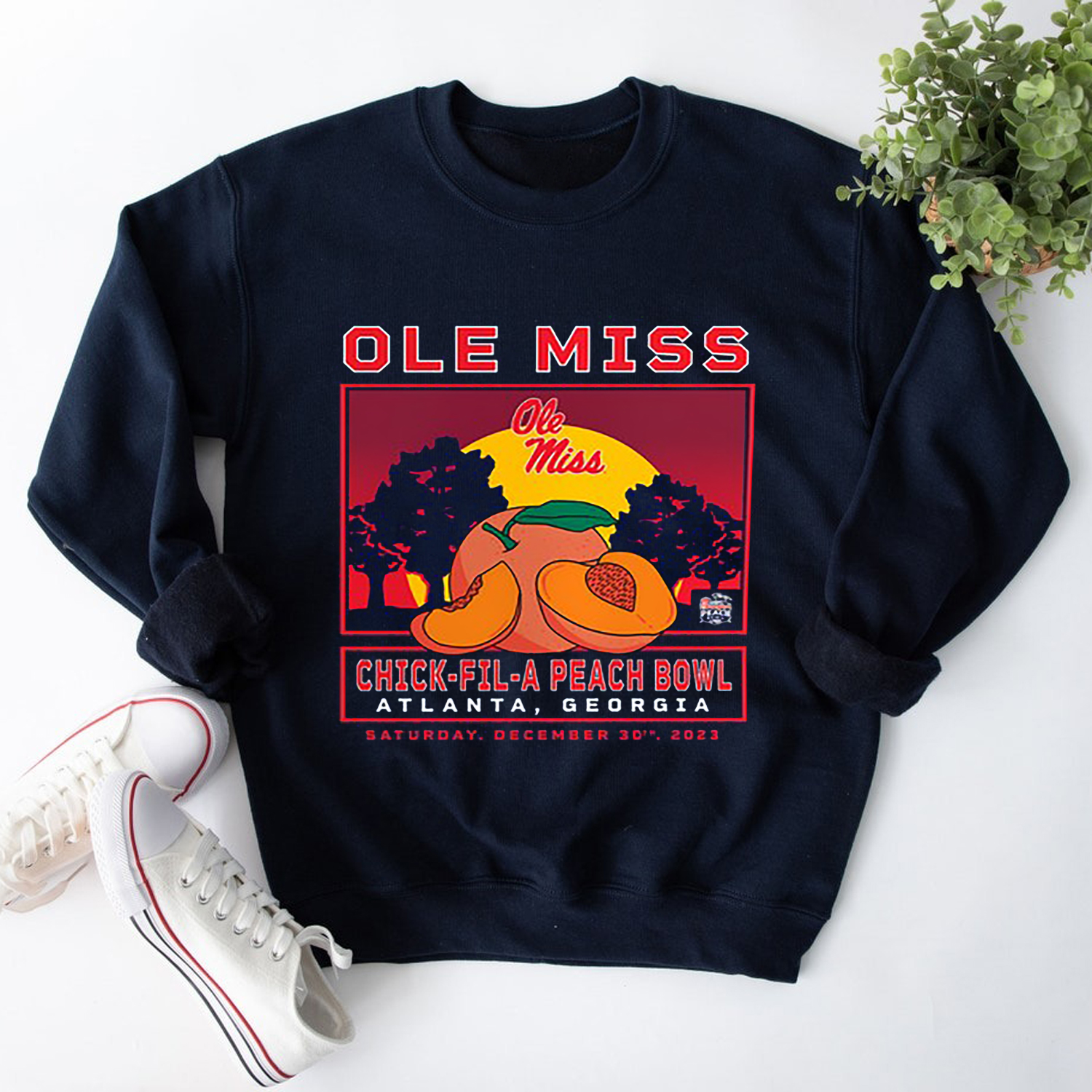 Ole Miss Chick Fil A Peach Bowl Atlanta GA December 30th 2023 Vintage Style T-Shirt - Fan Gift
