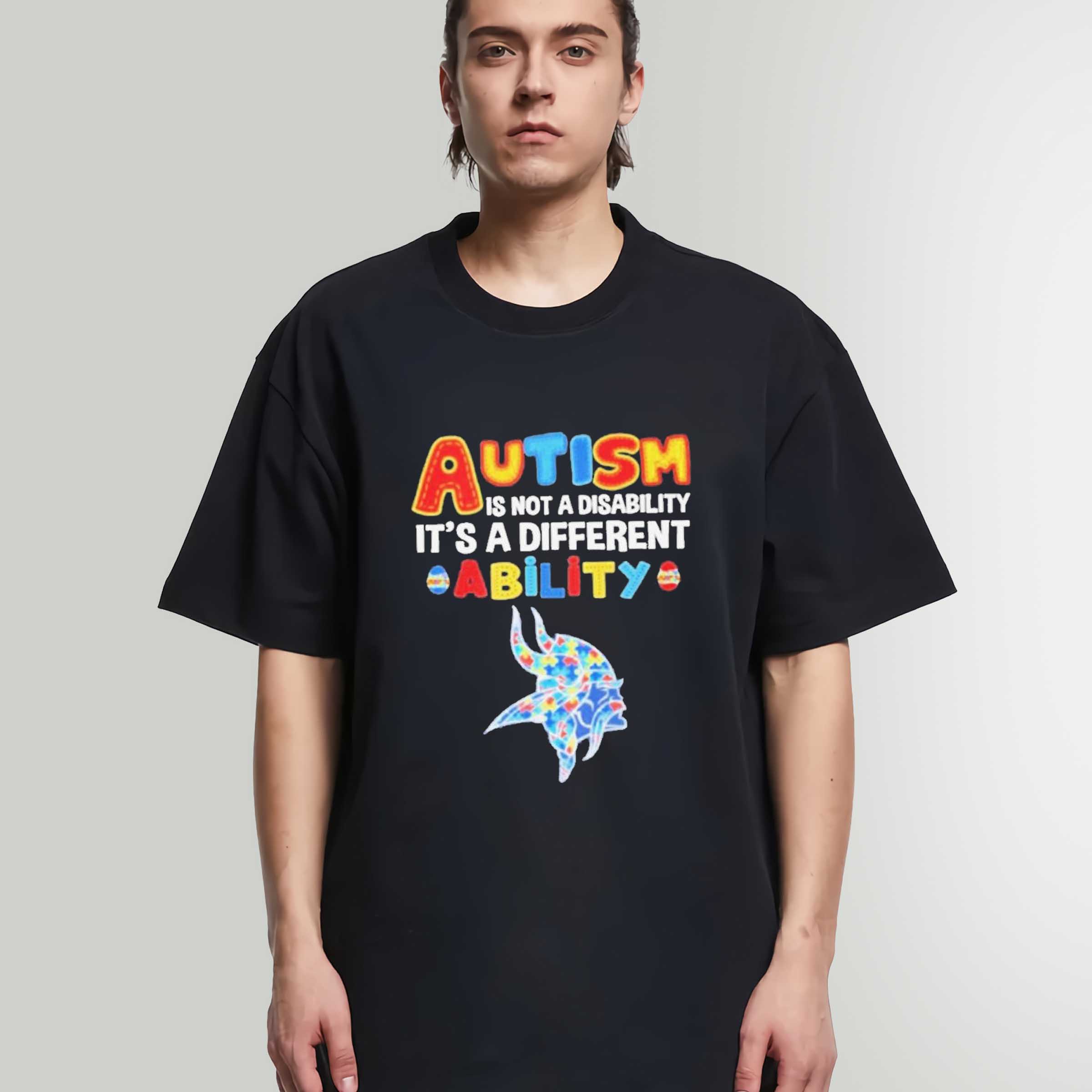 Official Minnesota Vikings NFL Autism Is Not A Disability 2024 Logo Sweatshirt, Hoodie, Shirt