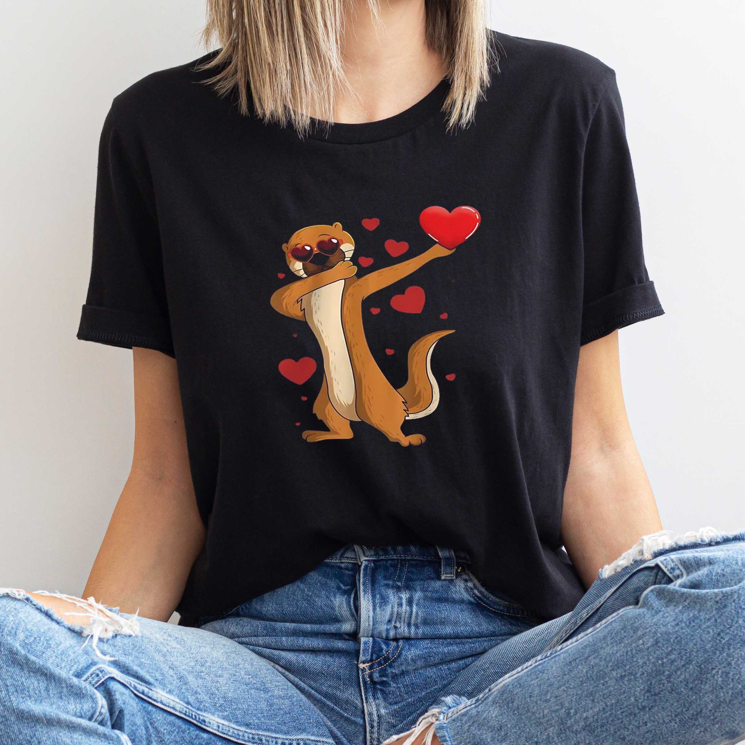 Otters Funny Dab Dance Valentine Day Sea Otter Lover T-Shirt, Sweatshirt, Hoodie